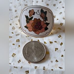 Vintage Floral Enamel Hair Clip